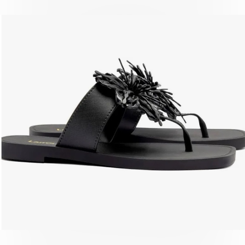 Larroude Hibiscus Sandals in Black, Size 10/11 NEW w/o Box